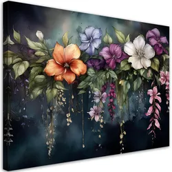 WANDBILD blumen botanik pflanzen
