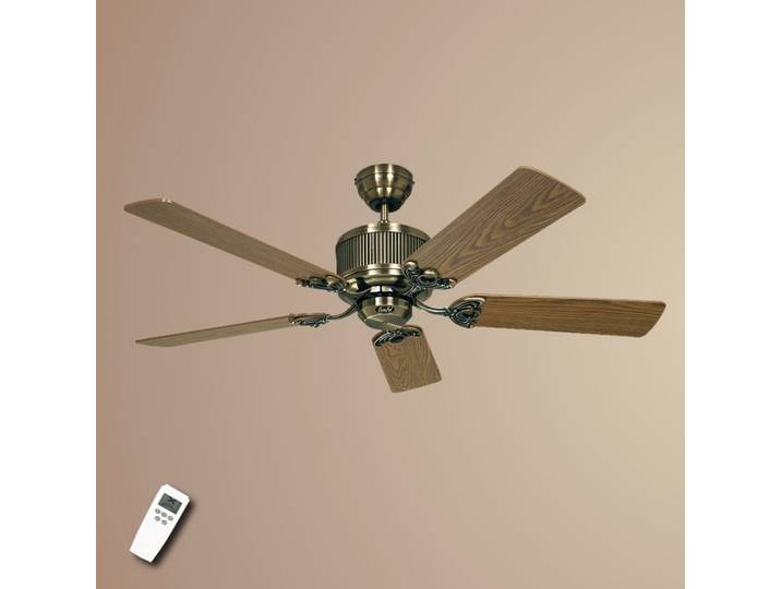 ELEMENTS Deckenventilator eiche/messing 132 cm - CasaFan - Wohnzimmer - Holz