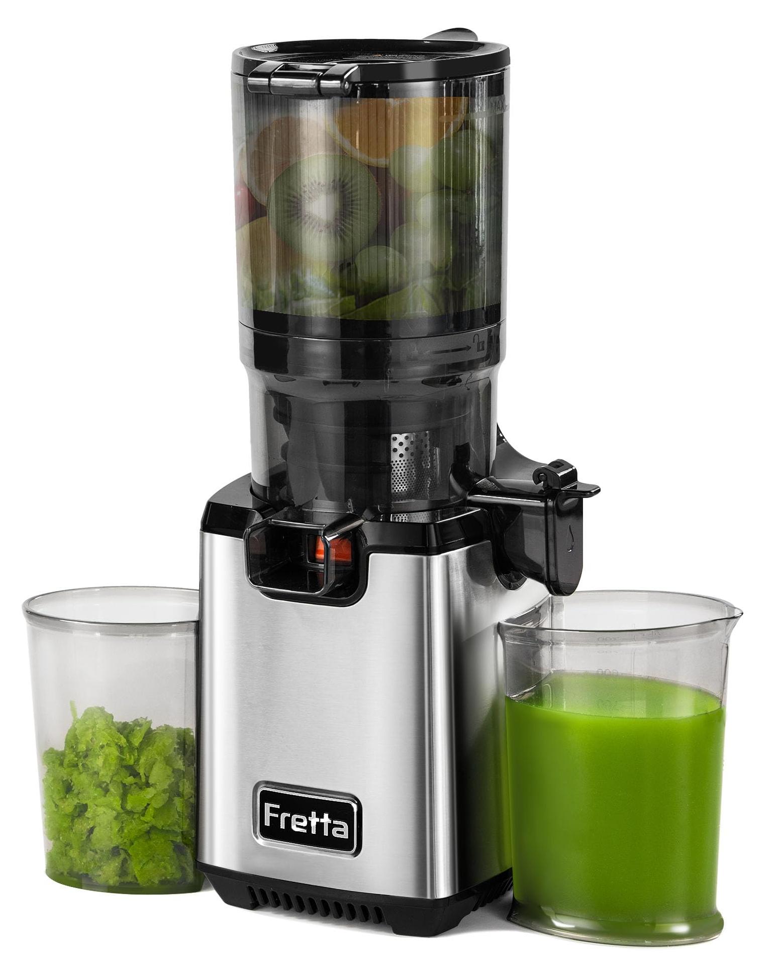 Langsam-Entsafter, 135 mm Öffnung, 1,8 l, 250 W, BPA-frei, silber