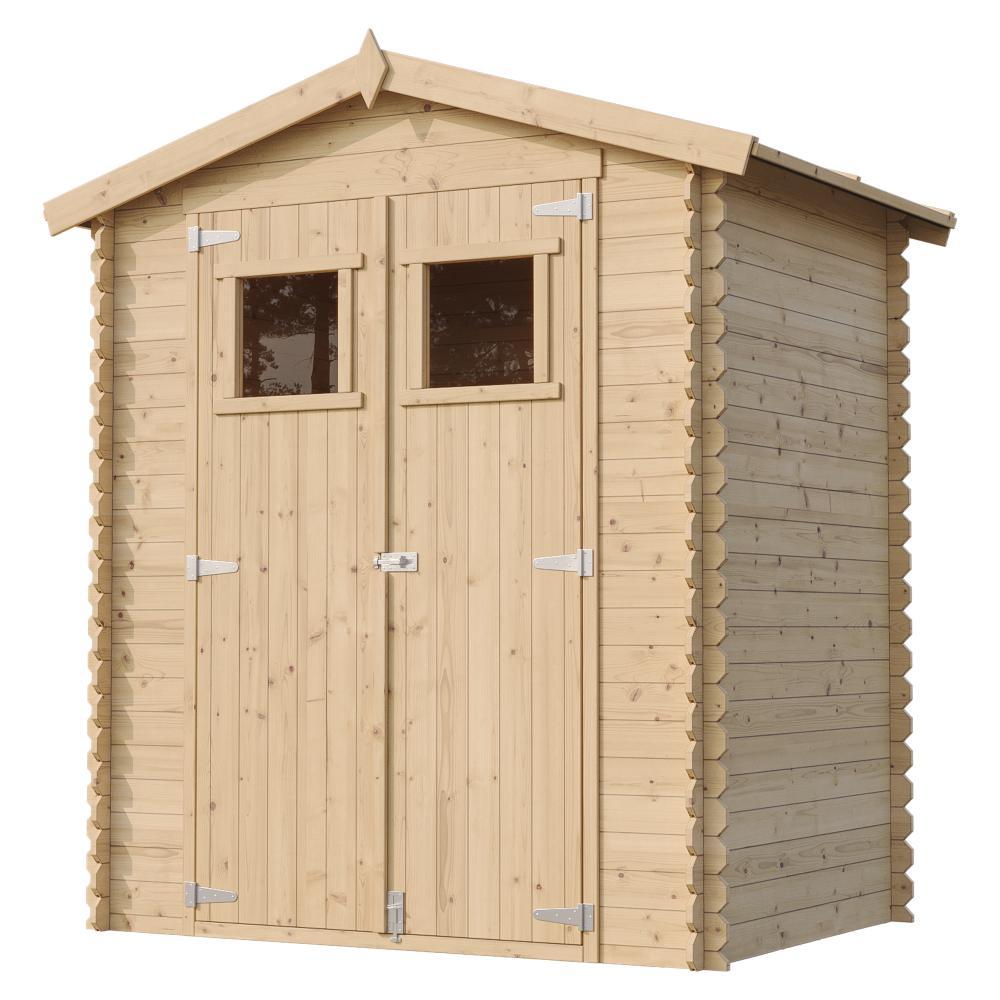 Holzhaus Gartenhaus TIMBELA M367+M367G - Gartenschuppen Holz mit Boden Imprägnierte B196xL136xH218 cm/ 1.98 m2 - Wasserfestes Dach