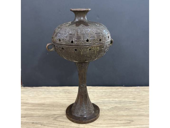 Brûleur d'encens vintage chinois en laiton, encensoir d'aromathérapie d'intérieur, ornement artisanal en cuivre, décoration de bureau, cadeau