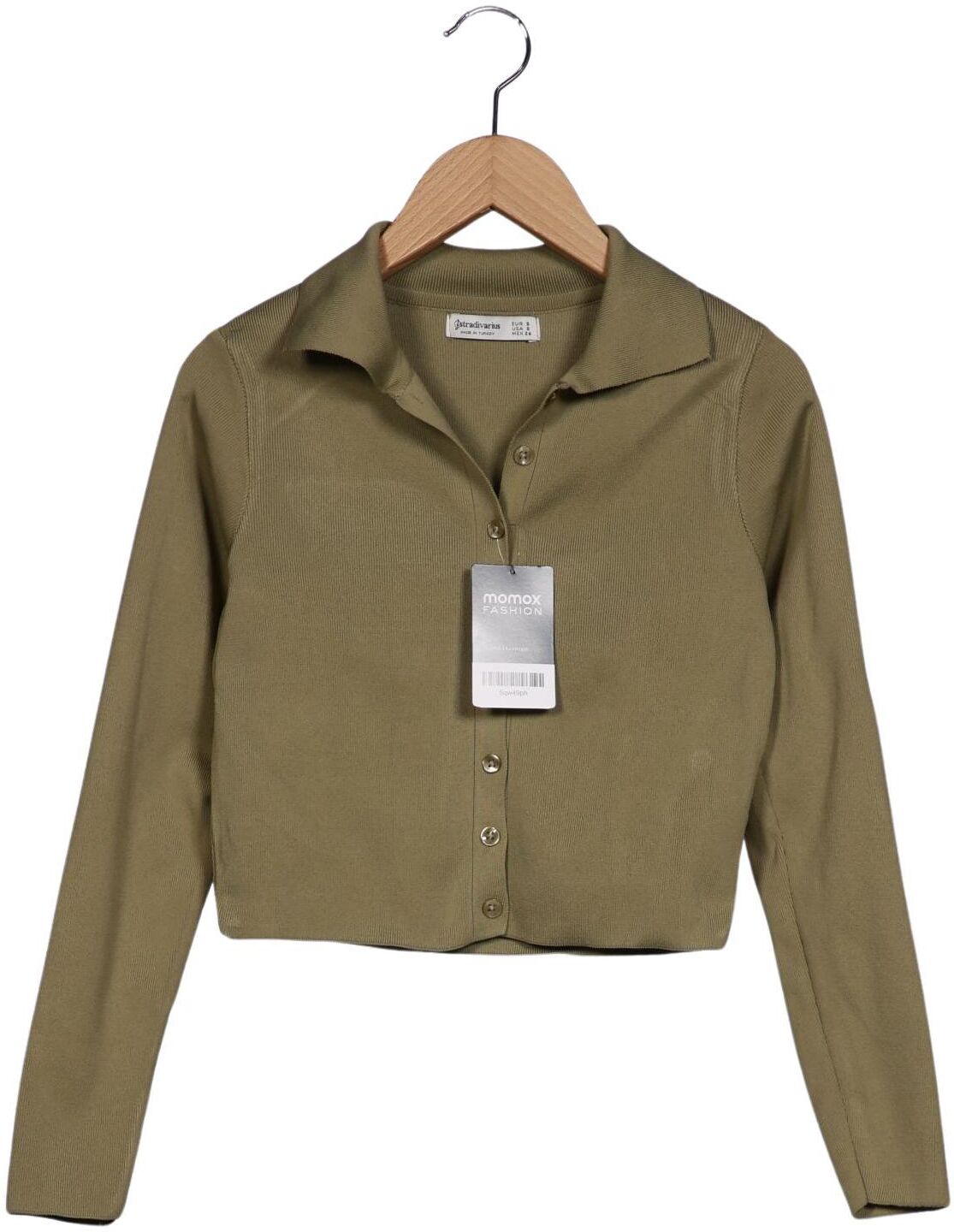 Stradivarius Damen Strickjacke, Grün, Gr. S, Synthetik - Second Hand