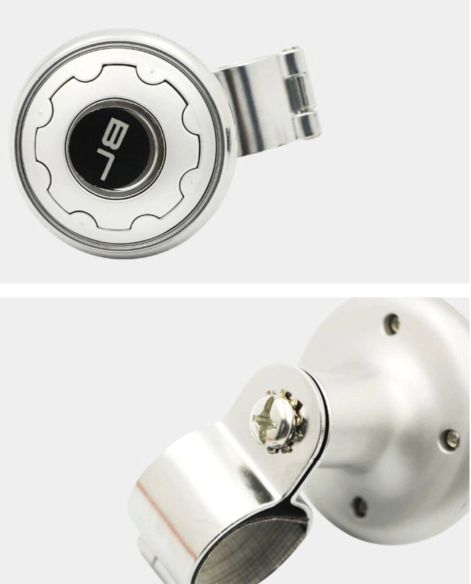 INF Lenkrad-Booster – Einhand 360° Kugellager-Drehknopf, ABS+Edelstahl Silber