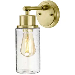 Außenleuchte Wandlampe Gartenleuchte 1 Flammig H 30 cm Messing IP44 Wetterfest