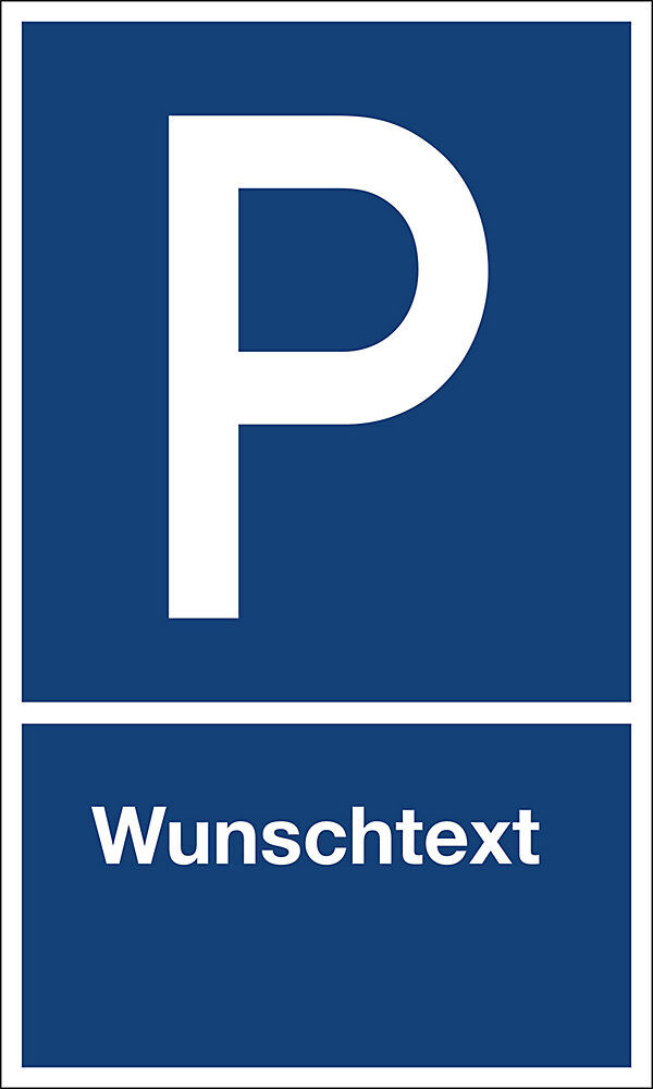 kaiserkraft Parkplatzkennzeichen, Kunststoff, P / individuelle Beschriftung - bis max. 20 Zeichen, LxH 150 x 250 mm