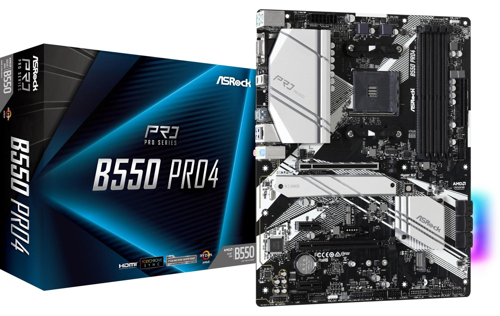 ASRock B550 Pro4 ATX Moederbord Socket AM4 AMD B550