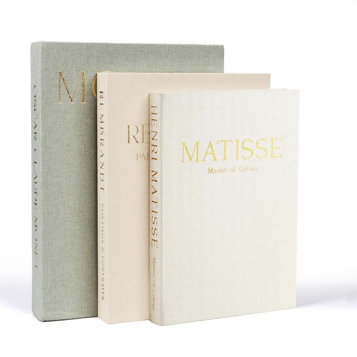 BigKing Decoratieve Kunstboeken - Vintage Linnen - Set van 3 - Lichtbruin