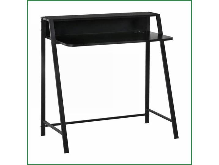 Bureau d'ordinateur - Minimaliste avec rangement & gestion de câbles - Noir métal