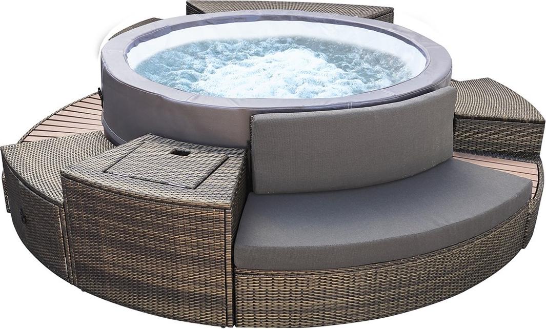 Design-Möbel für Spa Vita premium Netspa - Gesamtaußendurchmesser mit Möbeln 290cm PVC Geflecht - Set aus 5 Modulen