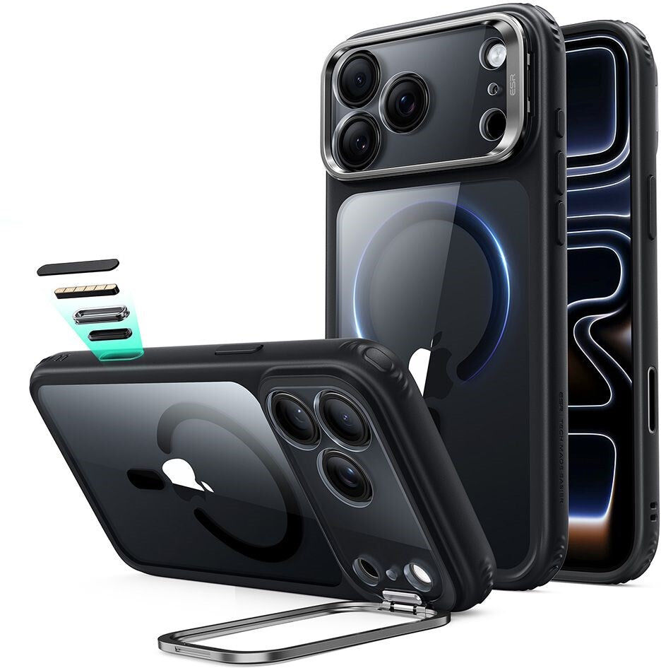 ESR iPhone 18 Pro / 17 Pro Classic Hybrid Kickstand Mobil Cover - MagSafe Kompatibel - Sort