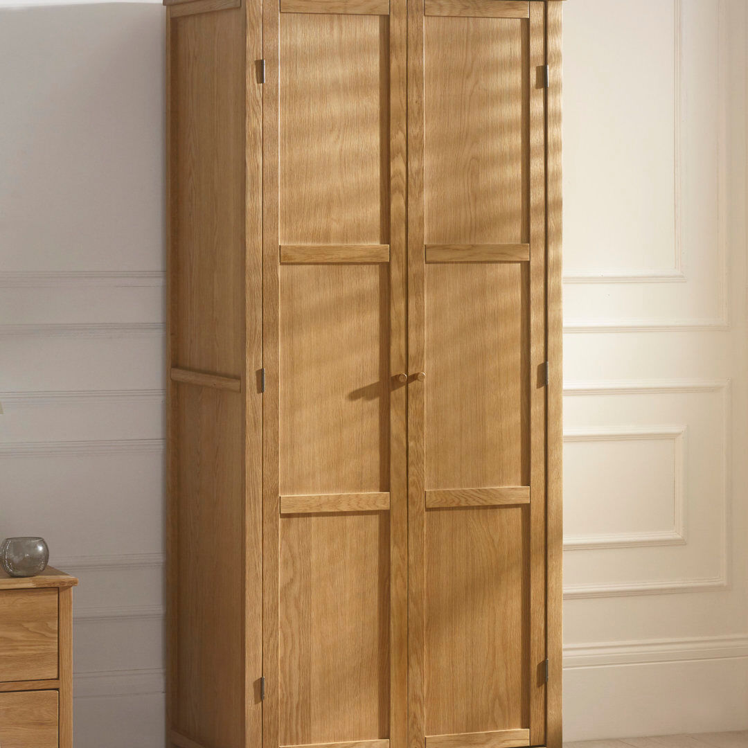 Alpen Home Buddleia 2 Door Wardrobe Brown 188cm H X 80cm W X 55cm D