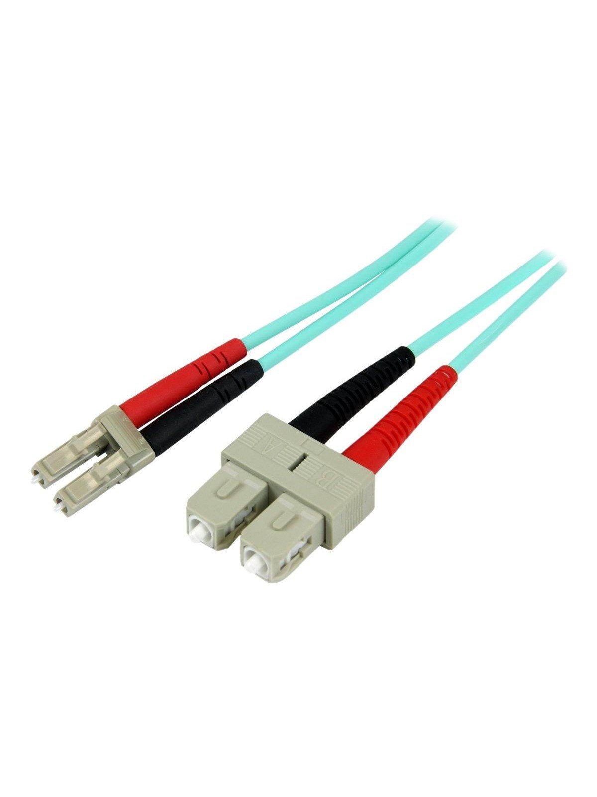 StarTech.com 1m Fiber Optic Cable - 10 Gb Aqua - Multimode Duplex 50/125 - LSZH - LC/SC - OM3 - LC to SC Fiber Patch Cable - patch cable - 1 m - aqua - Blau - 1m