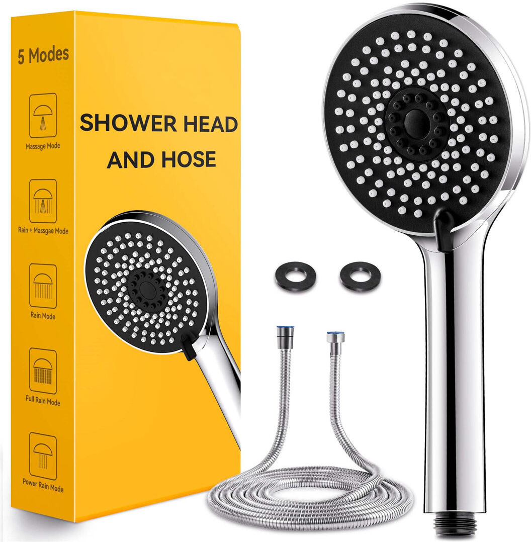 Belfry Bathroom Rain and Massage/Jet Handheld Shower Head Matte Black 10.5cm W
