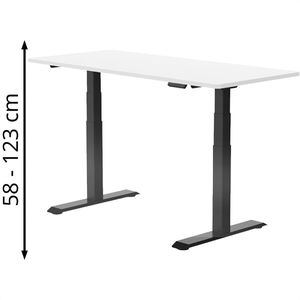 FlexiSpot Schreibtisch E7B 2026, weiß / schwarz, elektrisch höhenverstellbar, 160 x 58-123 x 80 cm