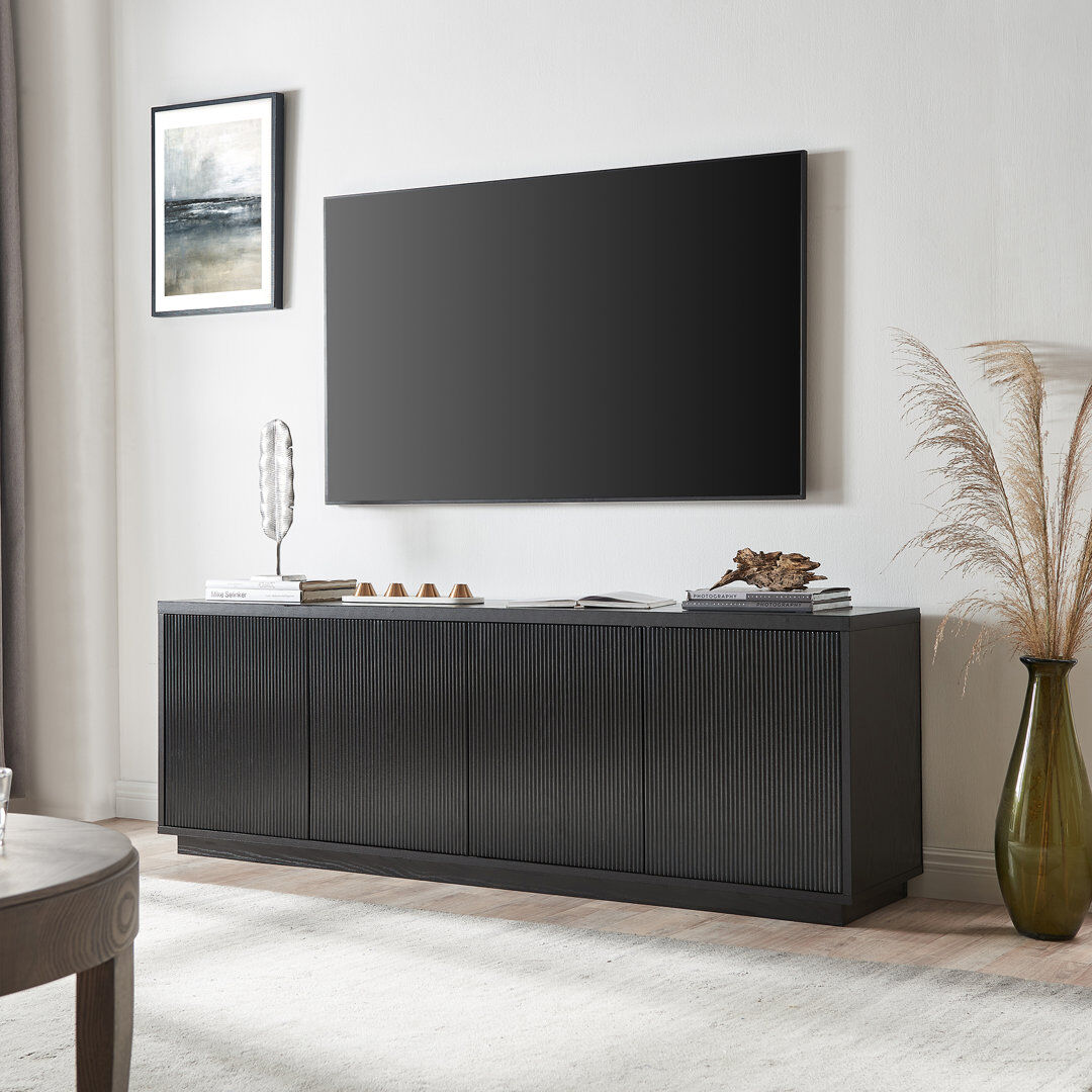 Hudson&Canal Hanson TV Stand for TVs up to 75" Black Grain 75"