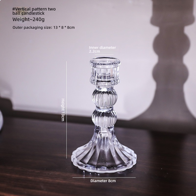Inspire Daily Merch Pillar Glass Candle Wick Holder Clear Candlestick For Dining Table Design Decor 1