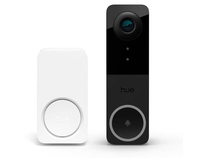 SIGNIFY Philips Hue Secure Set : Caméra de sonnette de porte filaire & carillon intelligent