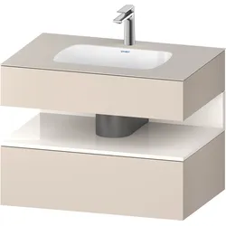 Duravit Collection One Einbauwaschtisch mit Konsolenwaschtischunterbau, 800x550x600mm, Nische Weiß hochglänzend, QA4785022830000, Farbe: taupe supermatt