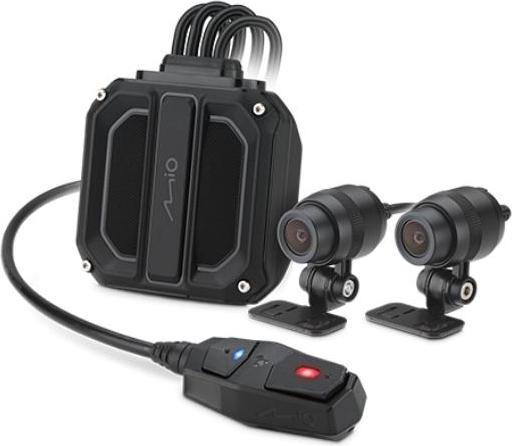Mio MiVue M820WD Motorradkamera mit Front- und Rückkamera, Controller, wasserdichtem Stromkabel