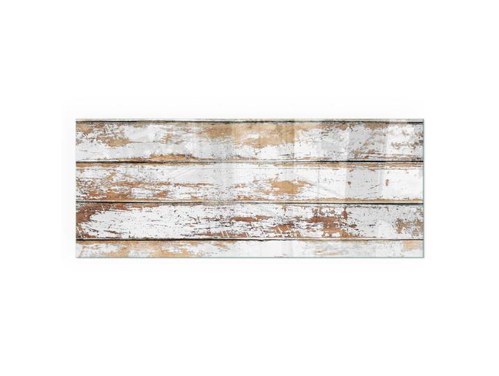 Tulup Kaminbodenplatte 125x50 cm - Ein beschädigtes Holzbrett, Weiß, Glas, Rechteckig, 125x50x0.4 cm, Elektrogeräte, Heizgeräte, Elektrokamine