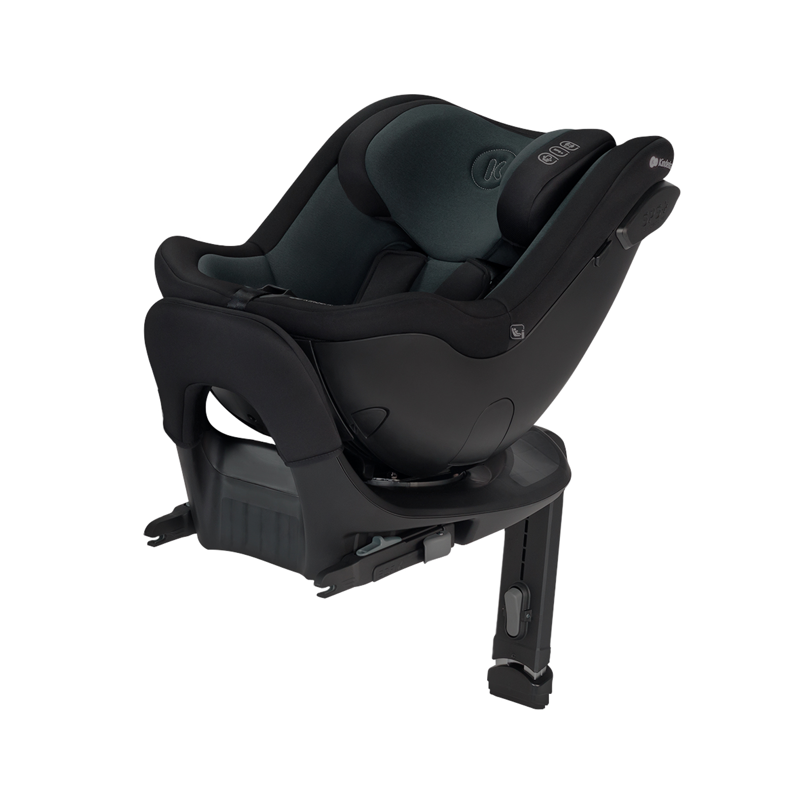 Kinderkraft I-GUARD i-Size - Autositz 40-105 cm - R129 Norm - 360° - H-GUARD SYSTEM - ISOFIX - Belüftete Schale - Verstellbare Kopfstütze - Schwarz