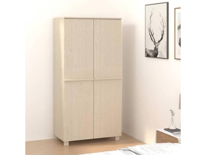 HKLGBVCR Hamar Kleiderschrank, honigbraun, 89 x 50 x 180 cm, massives Kiefernholz