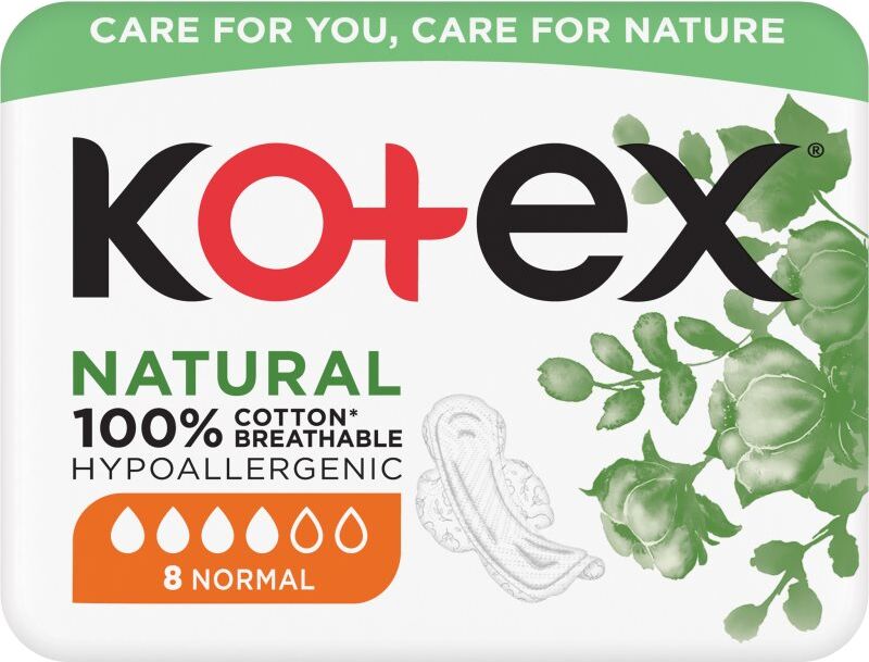 Kotex Natural Normal hygiejnebind 8 stk.