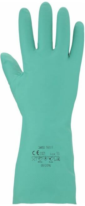 Gant protection chimique T. 10 vert EN 388, EN 374 cat. III ; Asatex (3450/10)