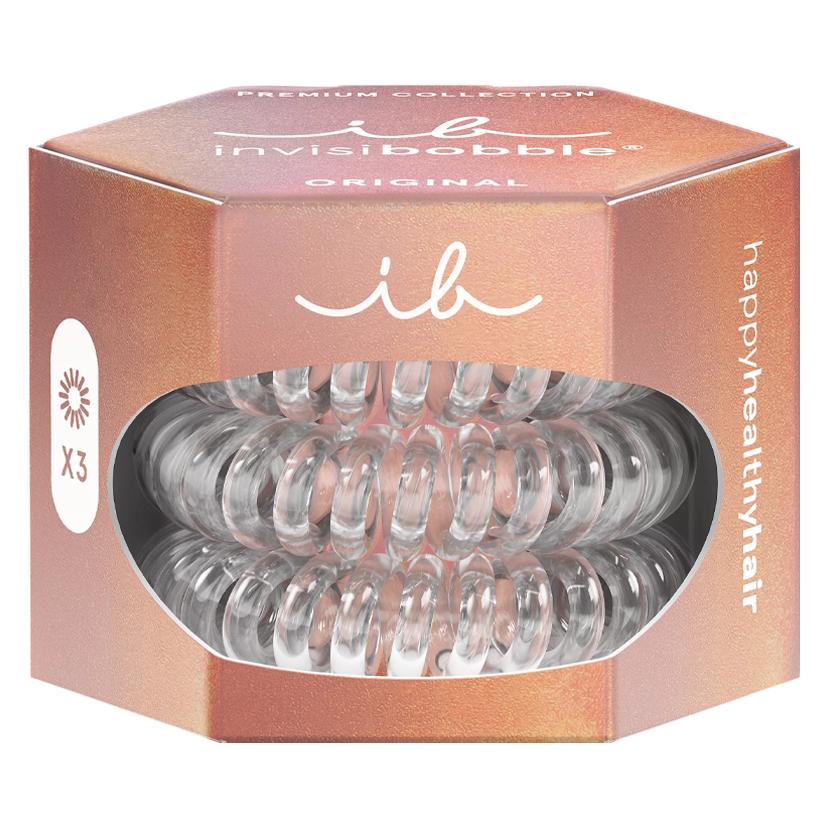 Invisibobble Hair band Original Premium Crystal Clear 3 pcs (Haargummi) (IB-OR-SE-3-1005)