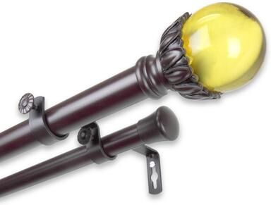 InStyleDesign Cassava Adjustable Double Curtain Rod with Resin Finials