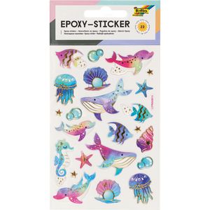 Folia Sticker 16302 Epoxy-Sticker Underwater, Tiefseemotive, 23 Aufkleber, 23 Stück