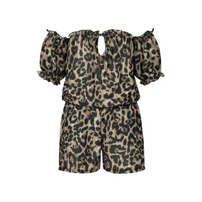 Jumpsuit CLOUD 5IVE "CLOUD 5IVE Playsuit with Pockets", Damen, Gr. S, US-Größen, braun, schwarz, 95% Polyester, 5% Elasthan, normal, Carmenausschnitt, Overalls Jumpsuit