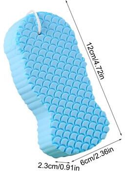 Daily Deals Depot UltraSoft Premium Body Exfoliating Sponge & Dead Skin Remover Shower Scrub Gentle Full Body Exfoliating Cleaning Tool blue