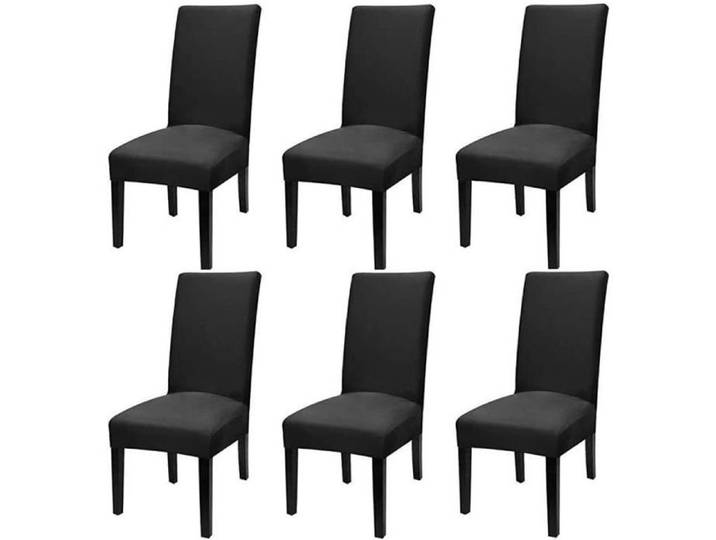 Housses de chaise extensibles - Noir[484] - Lot de 6 - Gris