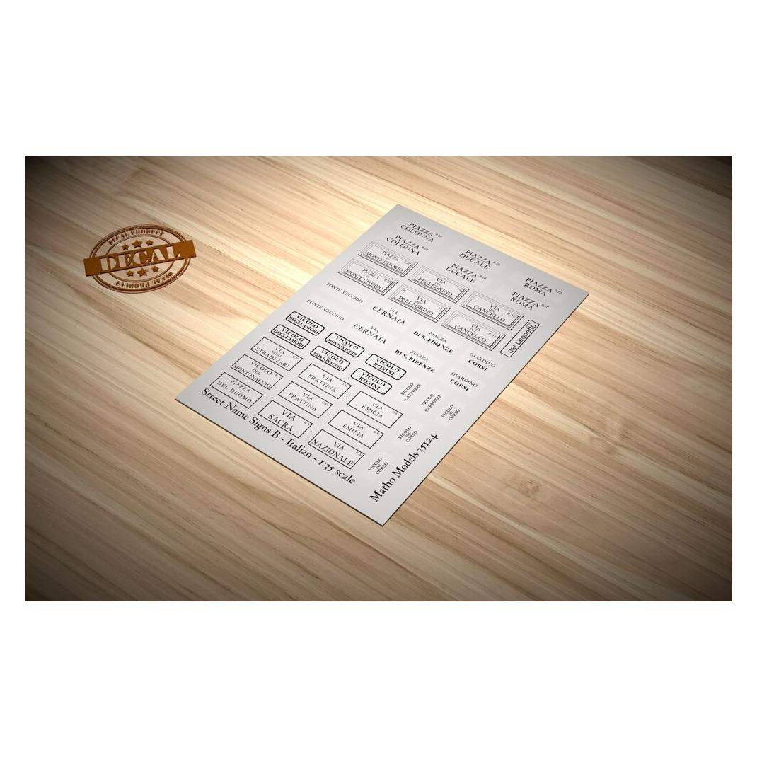 Matho Models Street Name Signs B - Italian (35124)