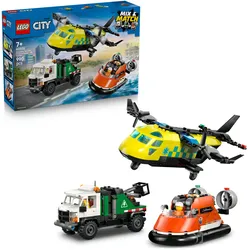 LEGO City 60505 Kombinationsset mit Flugzeug, Wartungsfahrzeug und Luftkissenboot