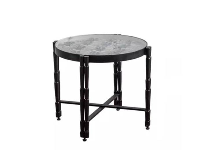 YCCHAH Sofatisch Wohnzimmer Eisen Glas Kleiner Couchtisch Home Balkon Kreativer Runder Tisch Wohnzimmer-Beistelltisch