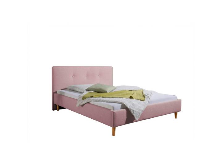 Livetastic Polsterbett Slade, Rosa, Holz, Buche, massiv, 140x200 cm, Made in Germany, für Lattenrost geeignet, Schlafzimmer, Betten, Polsterbetten