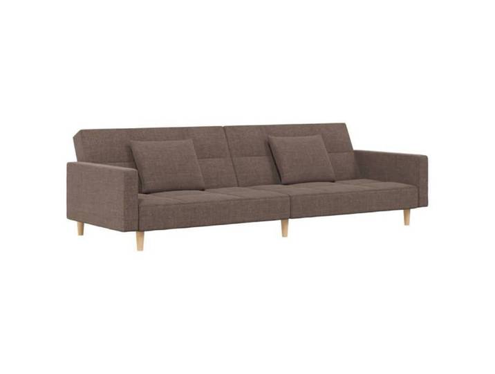 SWEETY@ Canapé-lit Convertible - Sofa à 2 places - avec deux oreillers - taupe tissu LL343