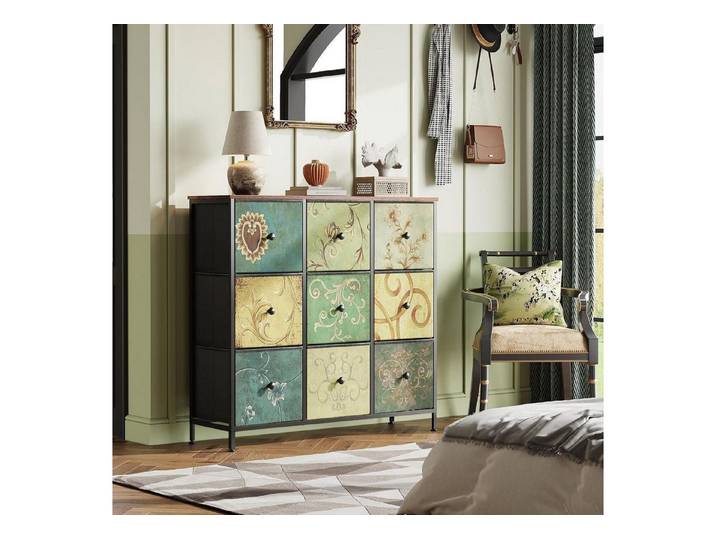 LuxusKollektion Sideboard Kommode 9 Schubladen Stoff (1 St)