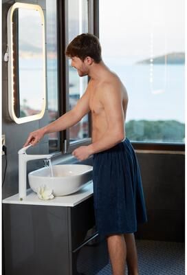 Arus Men's Adjustable Hook and Loop Closure Turkish Terry Cotton Bath Wrap