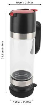 Perfect Picks Market Clear Glass No Drip Honey & Syrup Dispenser Premium Kitchen Pourer black