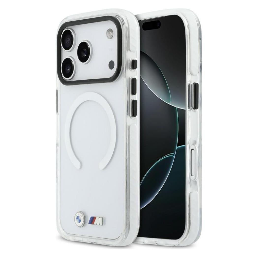 BMW Case M IML Shockproof Metal Logos MagSafe for iPhone 17 Pro transparent (Apple iPhone 17 Pro) (BMW001145)