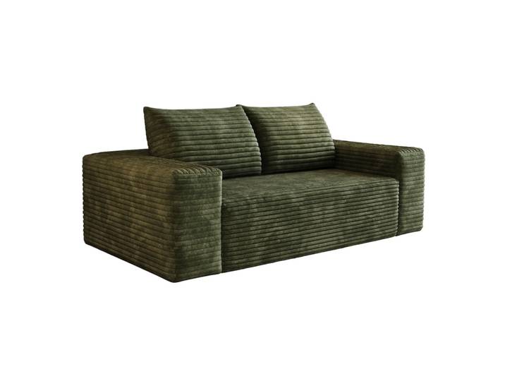 Canapé modulaire en velours polyester côtelé vert