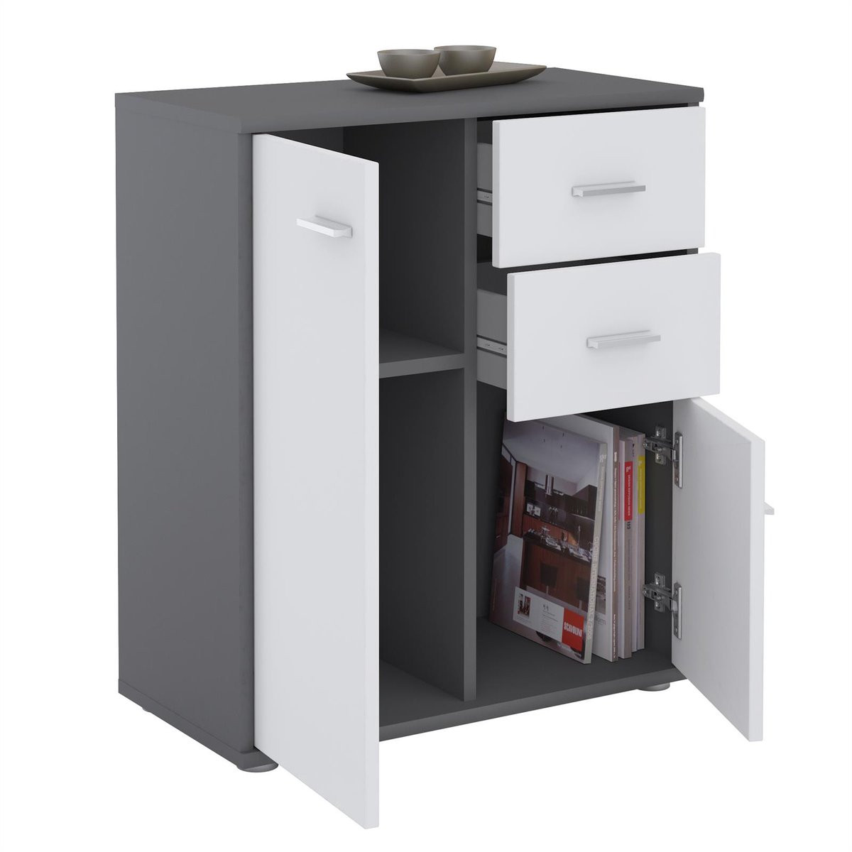 IDIMEX Ladekast LOCARNO Modern Grijs/Wit