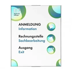 OSLO Wandschild DIN A3 hoch | Aluminium silber | entspiegelte Abdeckung | 420 x 300 mm | Leitsystem | Türschild Büro | Wegweiser | Büroschild