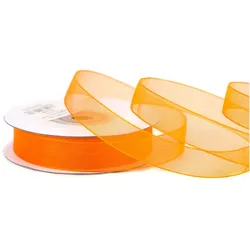 Creativery 12mm Organzaband 25m Chiffonband Schleifenband Geschenkband Deko Stoffband Orange