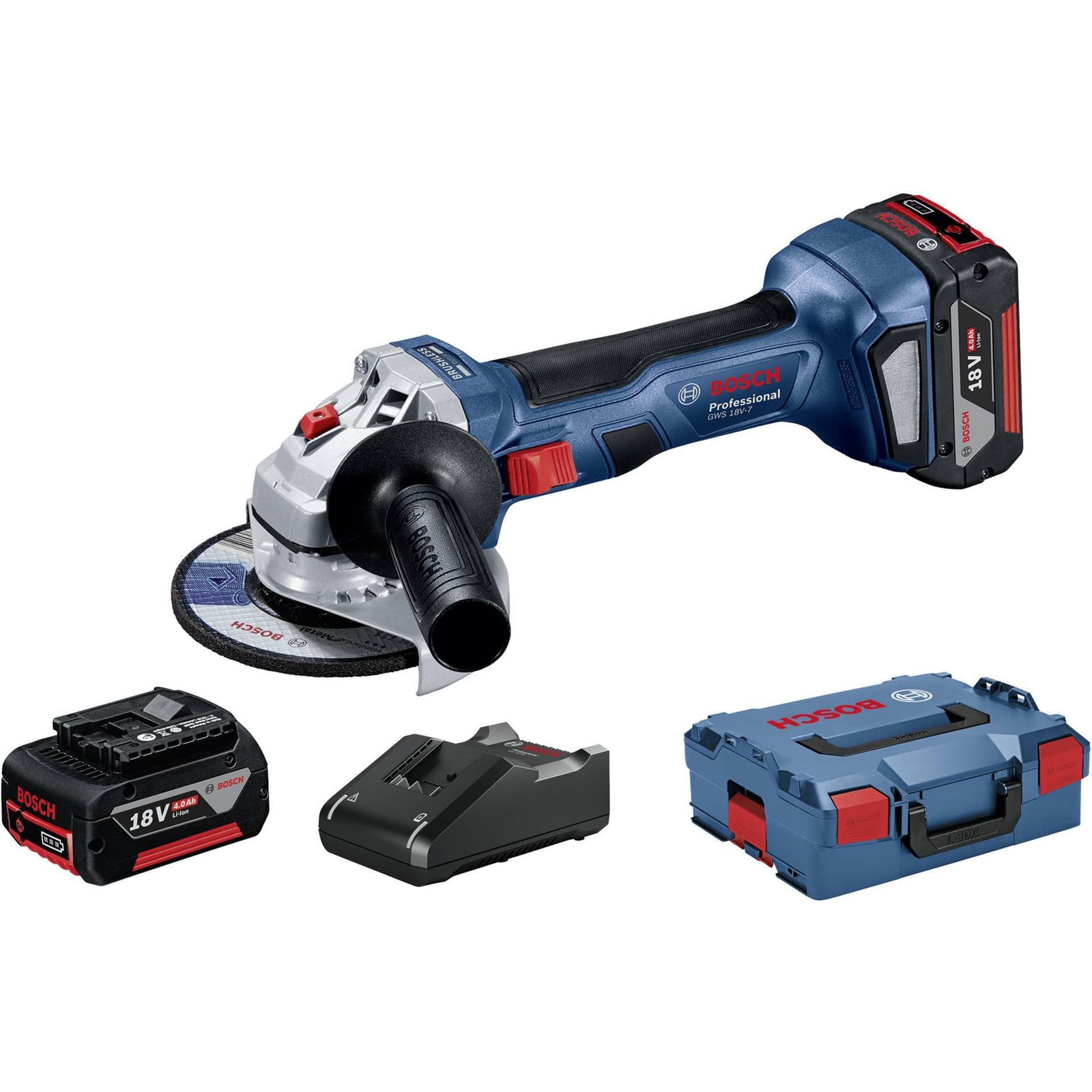 Bosch GWS 18V-7 Accu-haakslijper set met 125 mm schijf