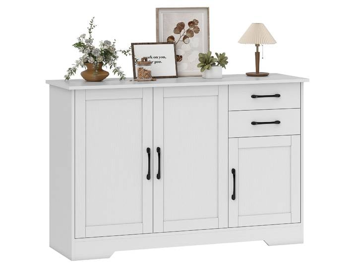 HOMCOM Buffet salon, meuble de rangement avec 3 portes, 2 tiroirs et étagère réglable, style moderne, buffet salle à manger et c