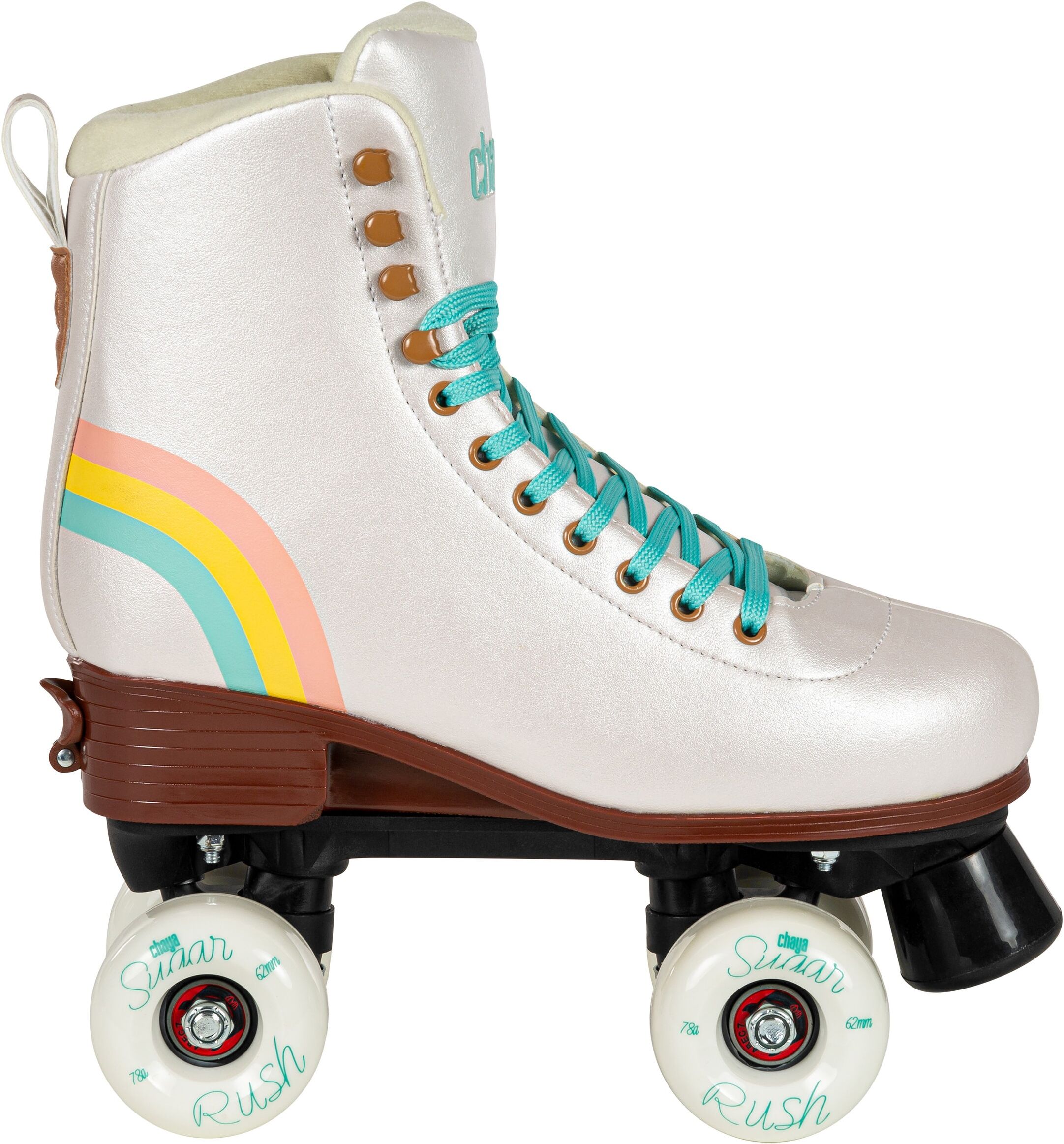 Rollschuhe CHAYA "Bliss Vanilla adjustable" Gr. 39, beige (altweiß, braun), Inlineskates_Rollschuhe, 39/42 (bis 60 kg), Lederimitat, Rollschuhe